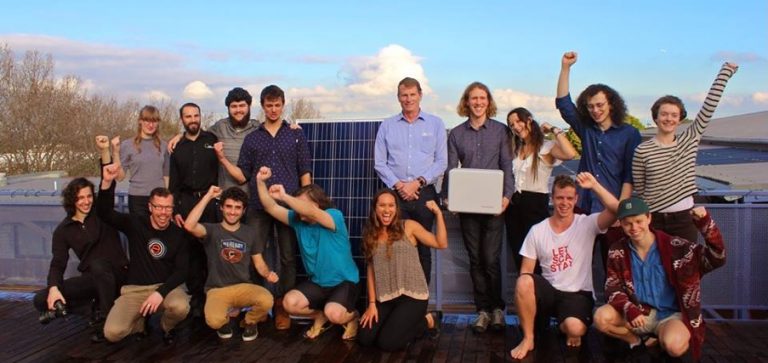 Stuccwits Standing in front of the new solar panels